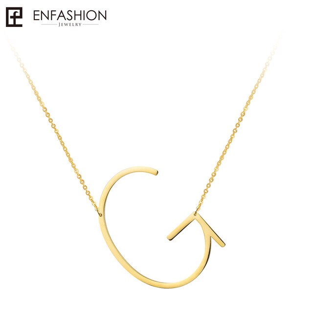 Letter Pendant Necklace 24K gold-plated