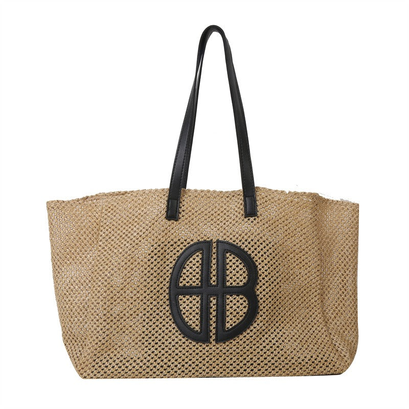 Straw Hollow Out Knitting Tote Bag