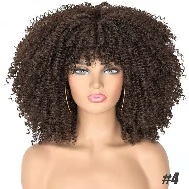 Curly Hair Wig Full Head Set