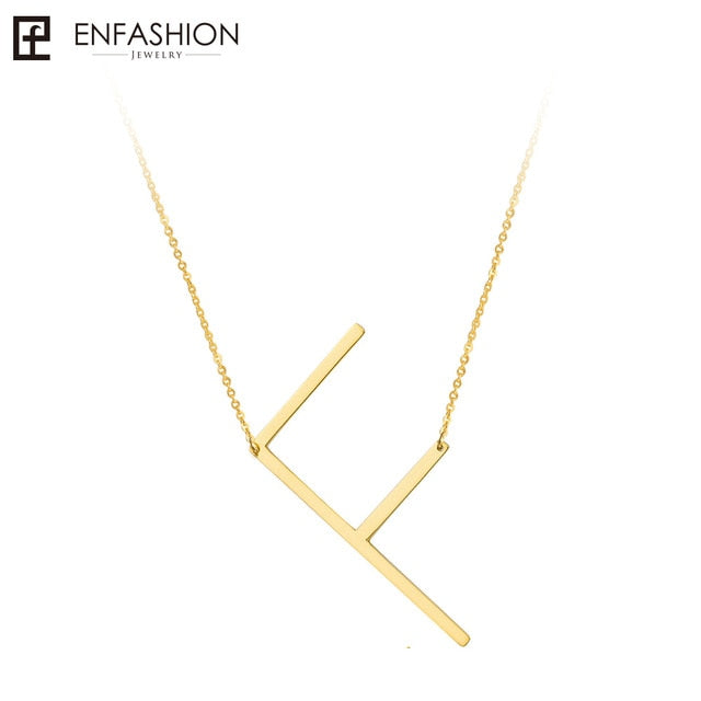 Letter Pendant Necklace 24K gold-plated