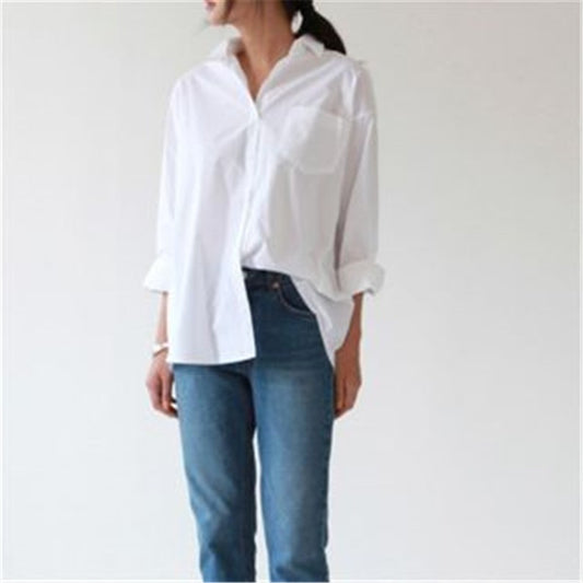 White long sleeved shirt with loose fitting