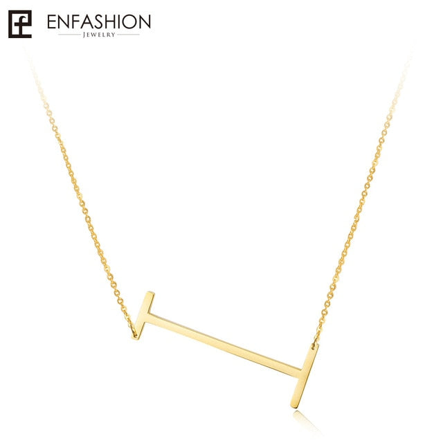 Letter Pendant Necklace 24K gold-plated
