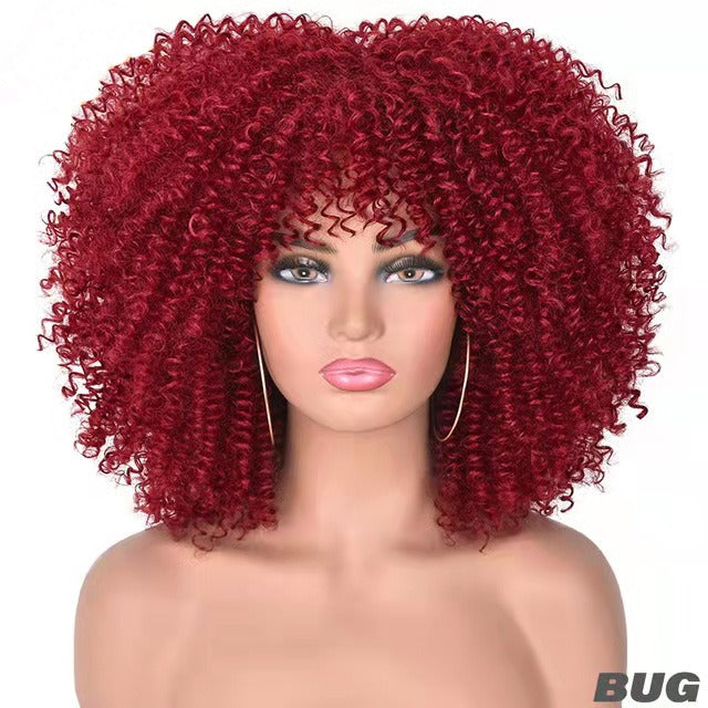 Curly Hair Wig Full Head Set