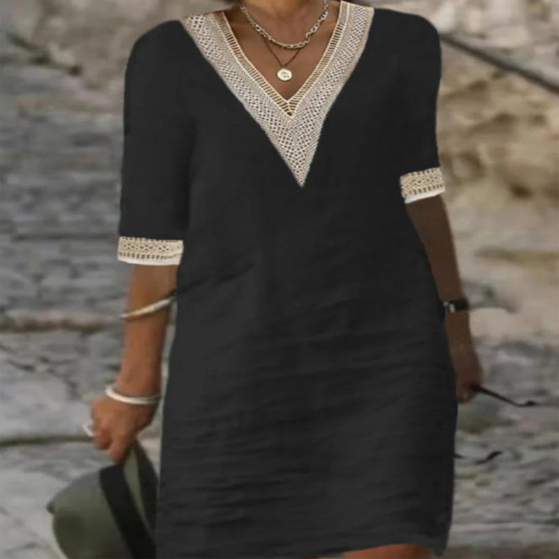 Elegant Linen Cotton Dress