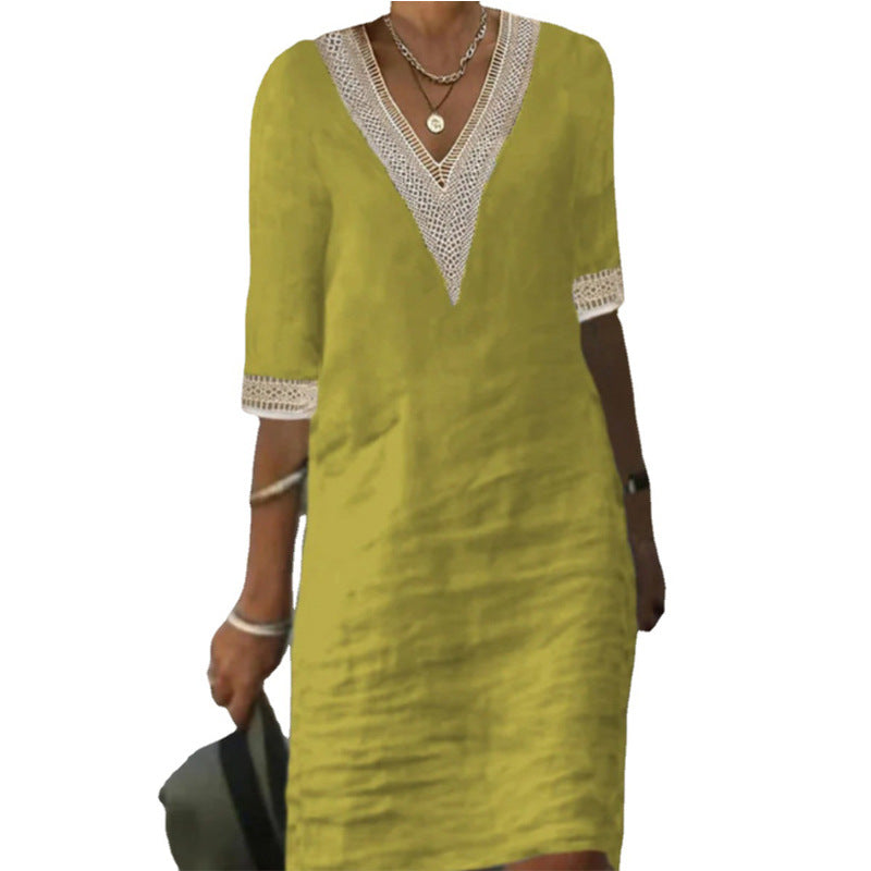 Elegant Linen Cotton Dress