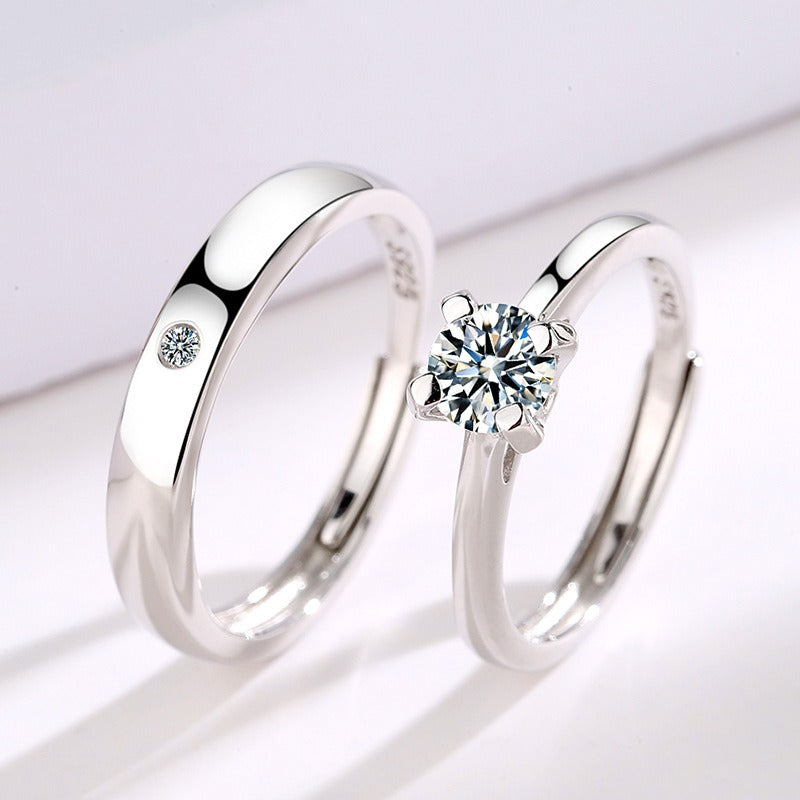 S925 Silver 520 Wedding Couple Ring