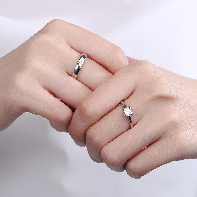 S925 Silver 520 Wedding Couple Ring