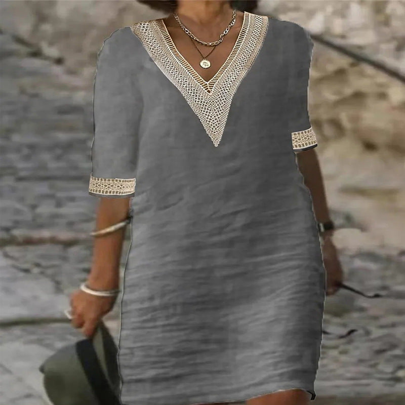 Elegant Linen Cotton Dress