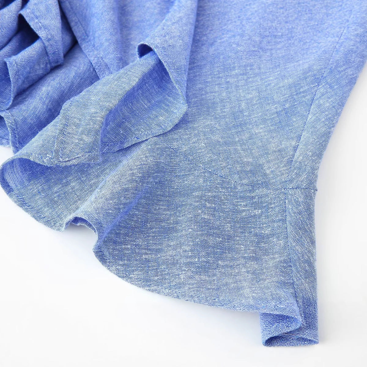 Linen Blend Layered Strapless Dress
