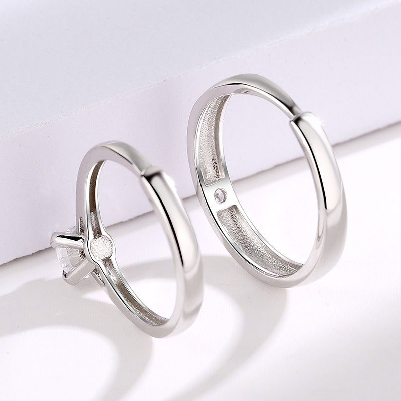 S925 Silver 520 Wedding Couple Ring
