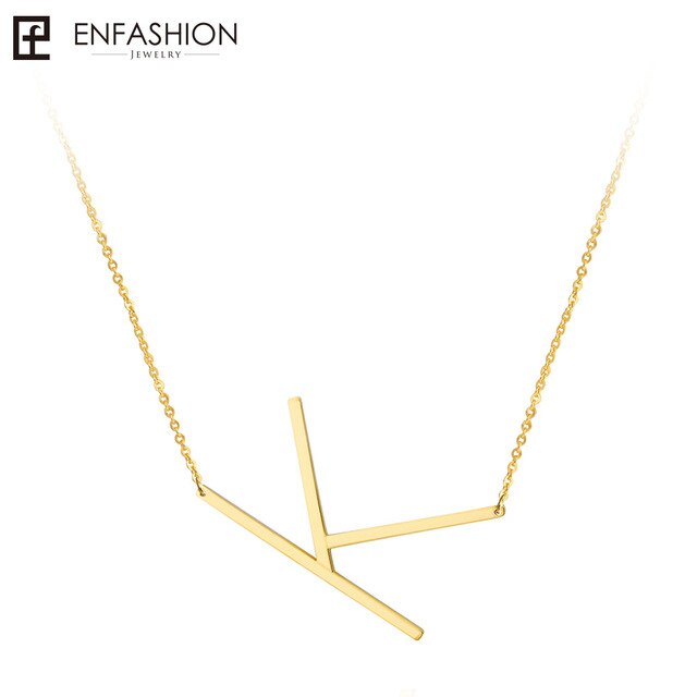 Letter Pendant Necklace 24K gold-plated