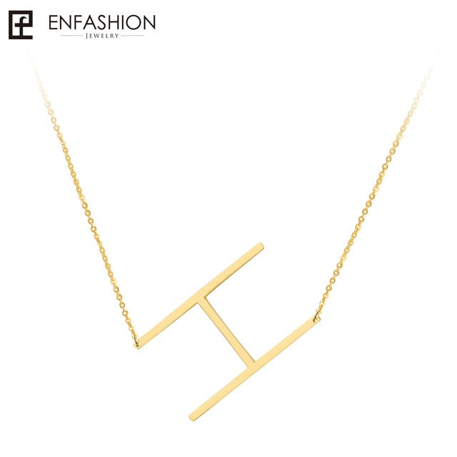 Letter Pendant Necklace 24K gold-plated