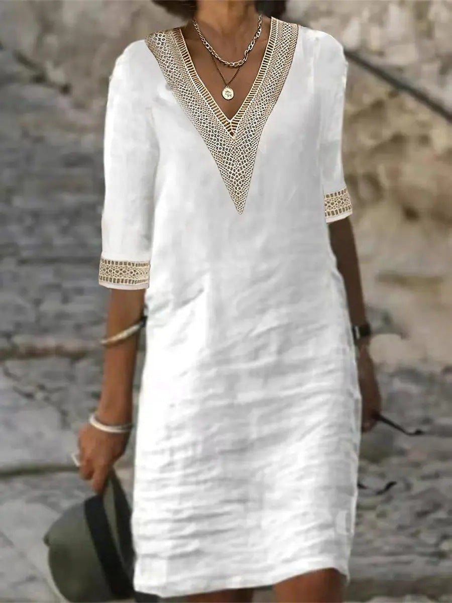 Elegant Linen Cotton Dress