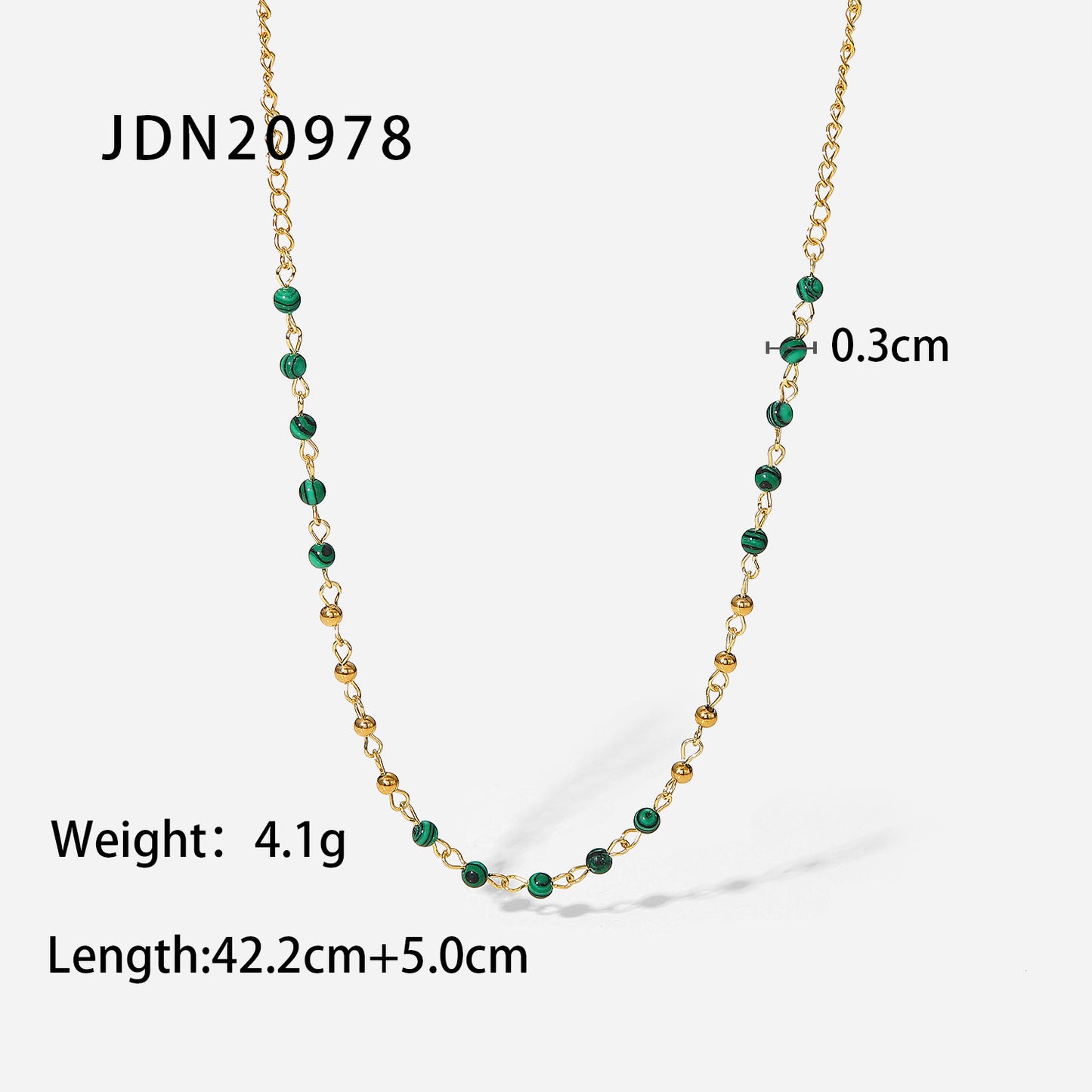 Green Turquoise Round Beads Necklace