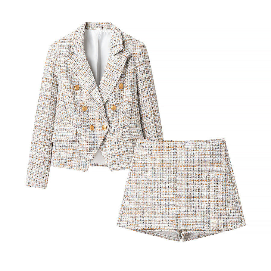 Tweed Suit Short Skirt Set
