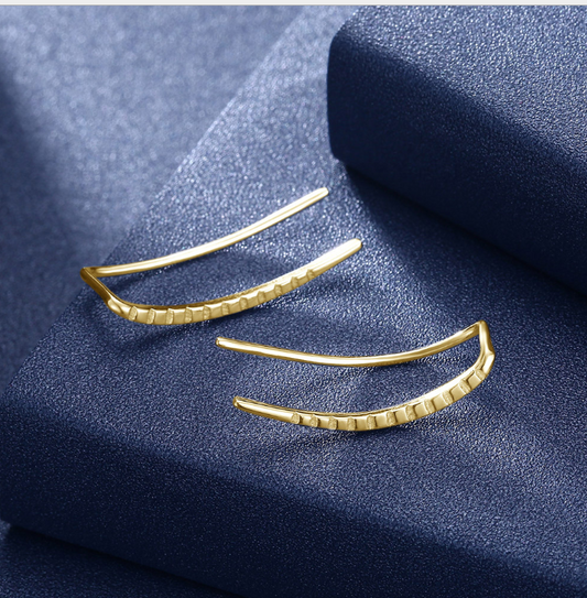 Handmade Hammered Cuff Clip Minimalist Earrings