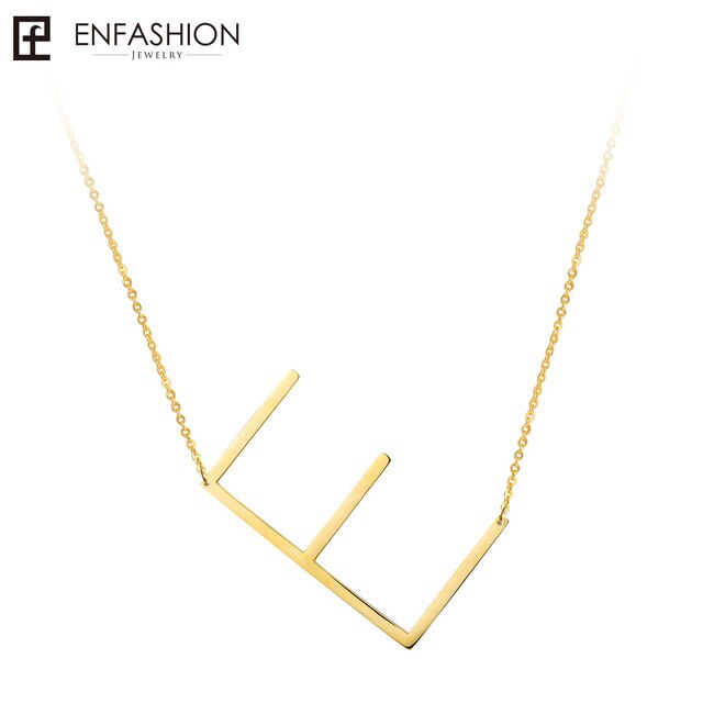 Letter Pendant Necklace 24K gold-plated