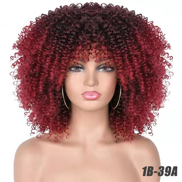 Curly Hair Wig Full Head Set