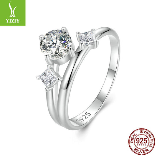 Zircon Double Layer Ring Wedding