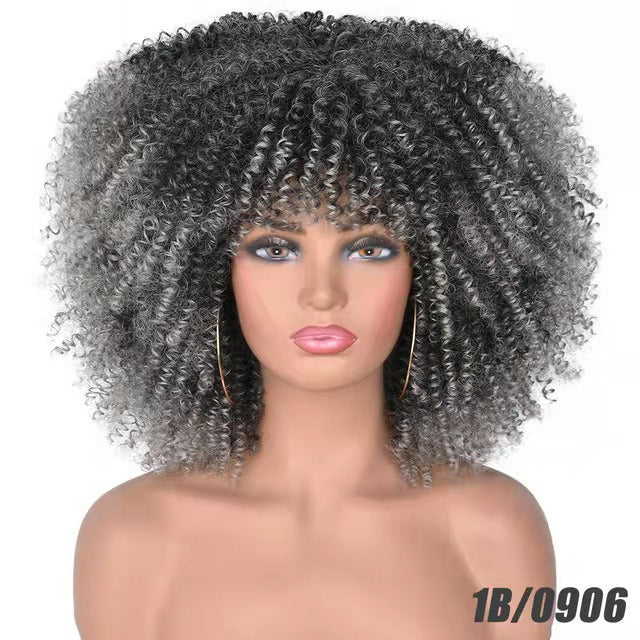 Curly Hair Wig Full Head Set