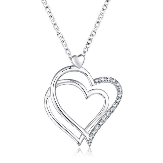 Rose Zircon Necklaces Heart Pendant Necklace
