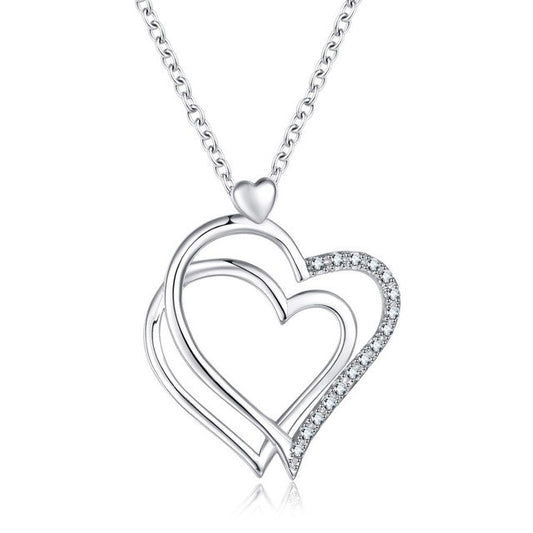 Rose Zircon Necklaces Heart Pendant Necklace
