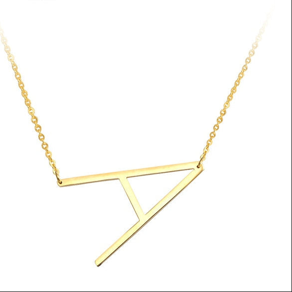 Letter Pendant Necklace 24K gold-plated