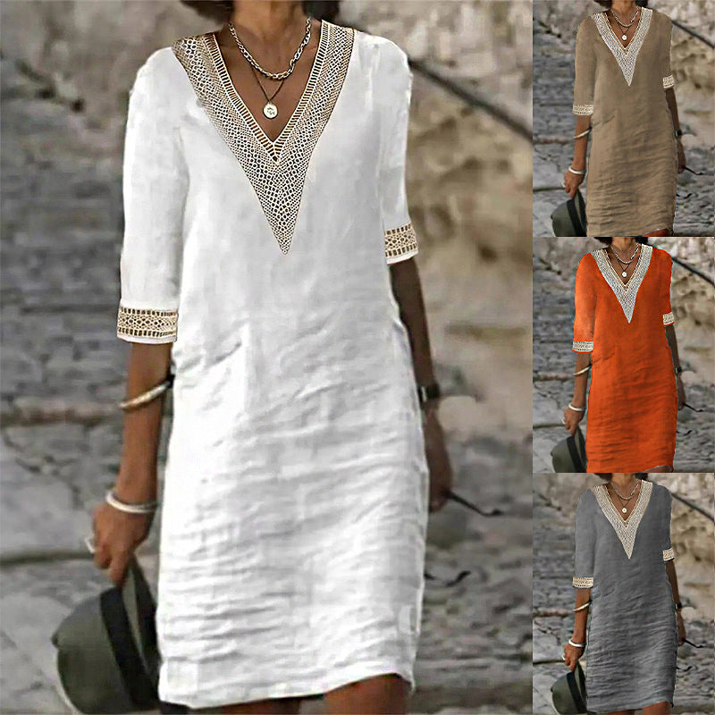 Elegant Linen Cotton Dress