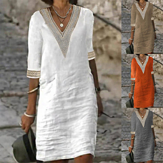 Elegant Linen Cotton Dress