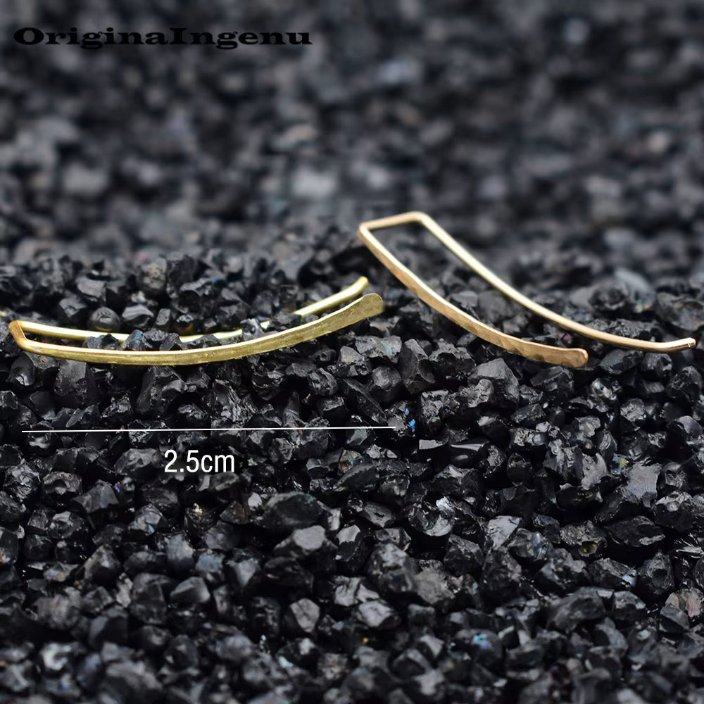 Handmade Hammered Cuff Clip Minimalist Earrings