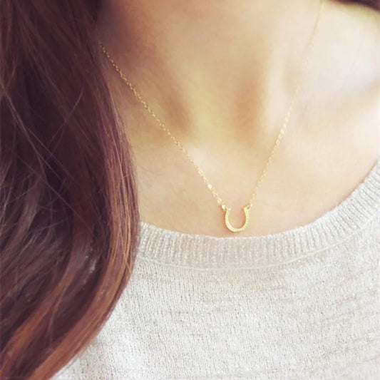 Horseshoe Pendant Necklace 925 Sterling Silve