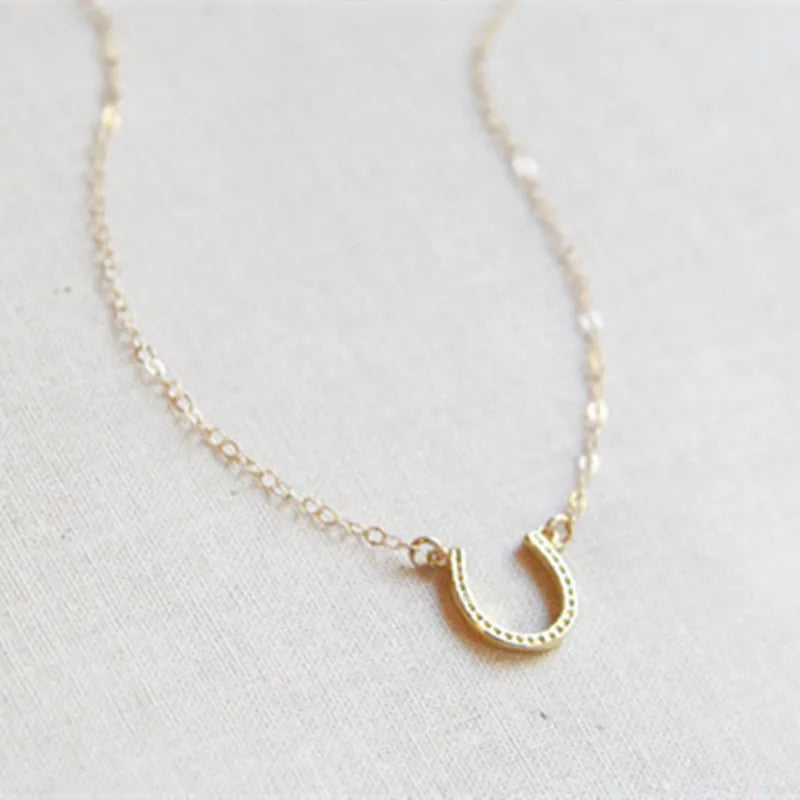 Horseshoe Pendant Necklace 925 Sterling Silve