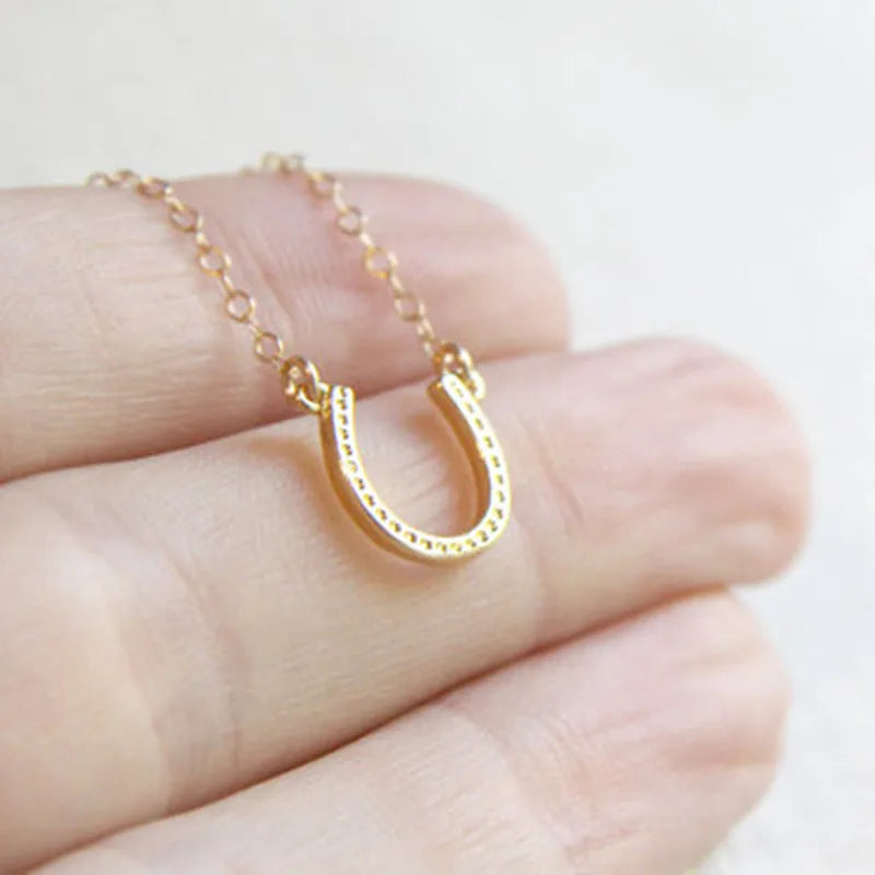 Horseshoe Pendant Necklace 925 Sterling Silve