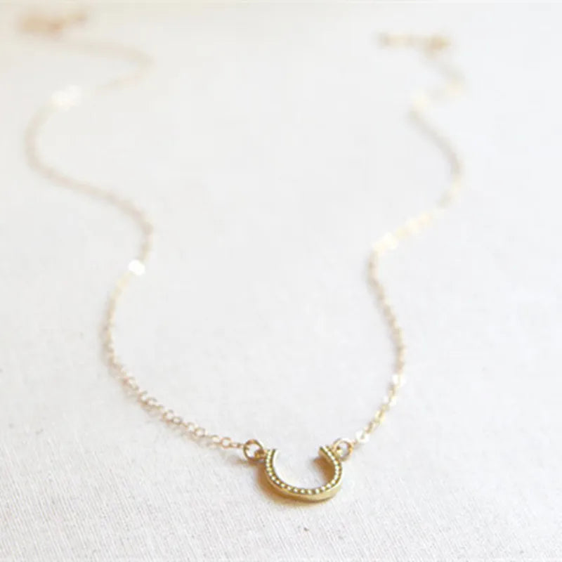 Horseshoe Pendant Necklace 925 Sterling Silve
