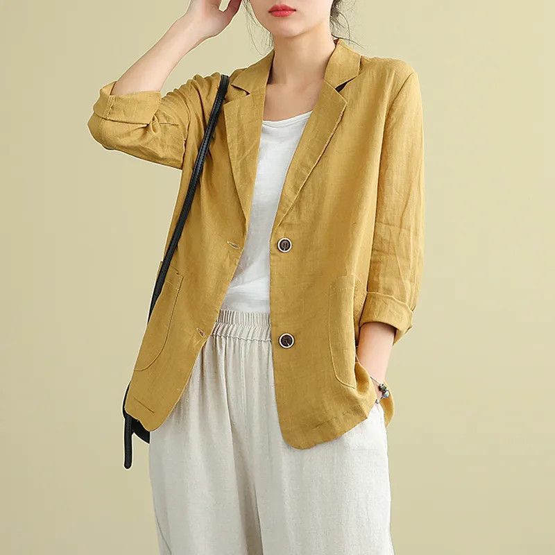 Casual Cotton Linen Jacket for Women