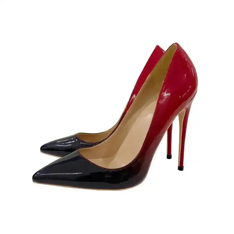 Red-Black Gradient High Heels Stilettos