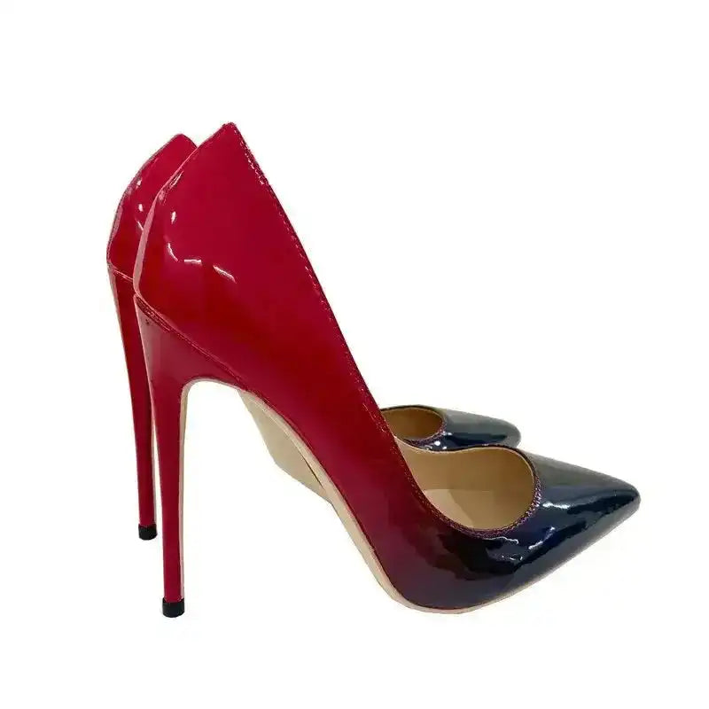 Red-Black Gradient High Heels Stilettos