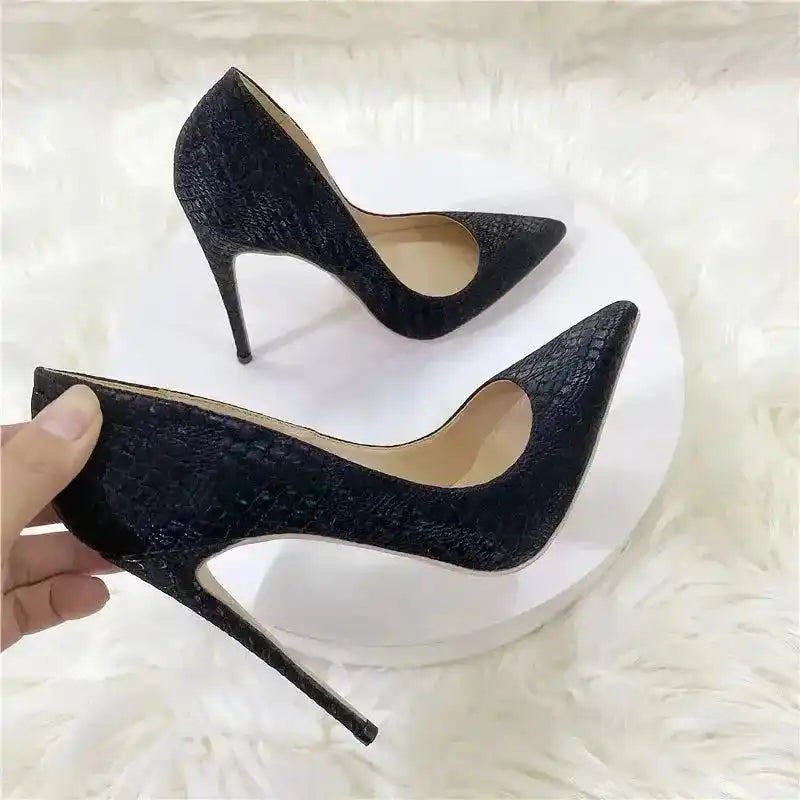 Stiletto Snake Skin Pattern High Heels Shoes