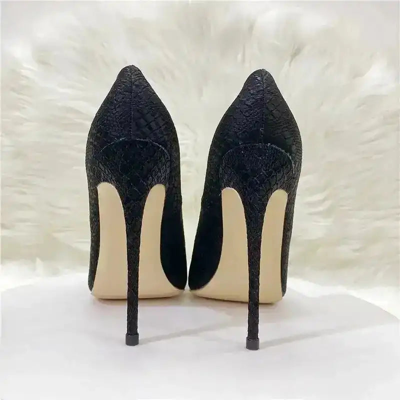 Stiletto Snake Skin Pattern High Heels Shoes