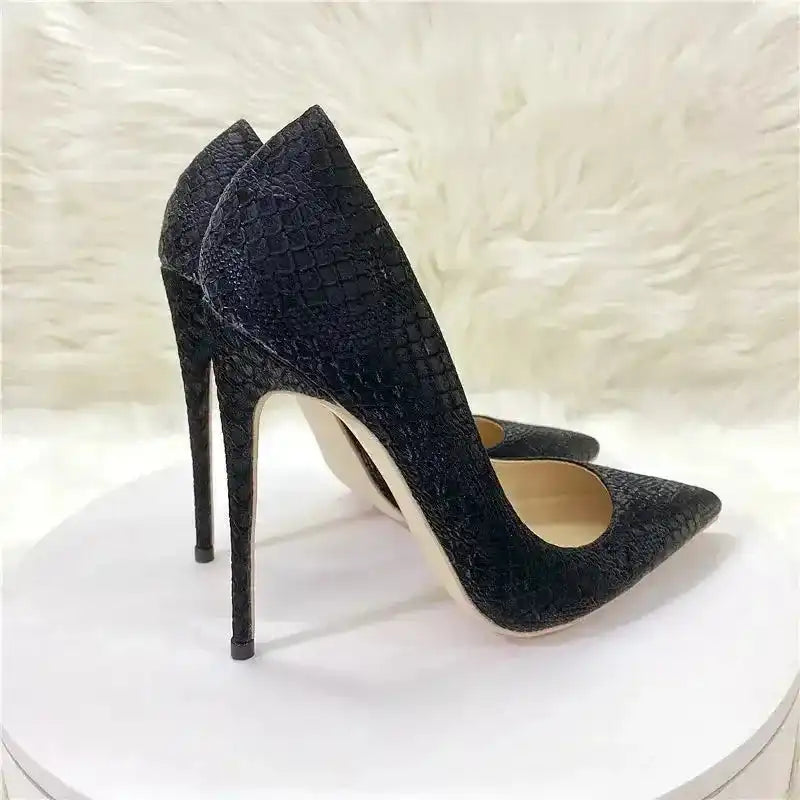 Stiletto Snake Skin Pattern High Heels Shoes