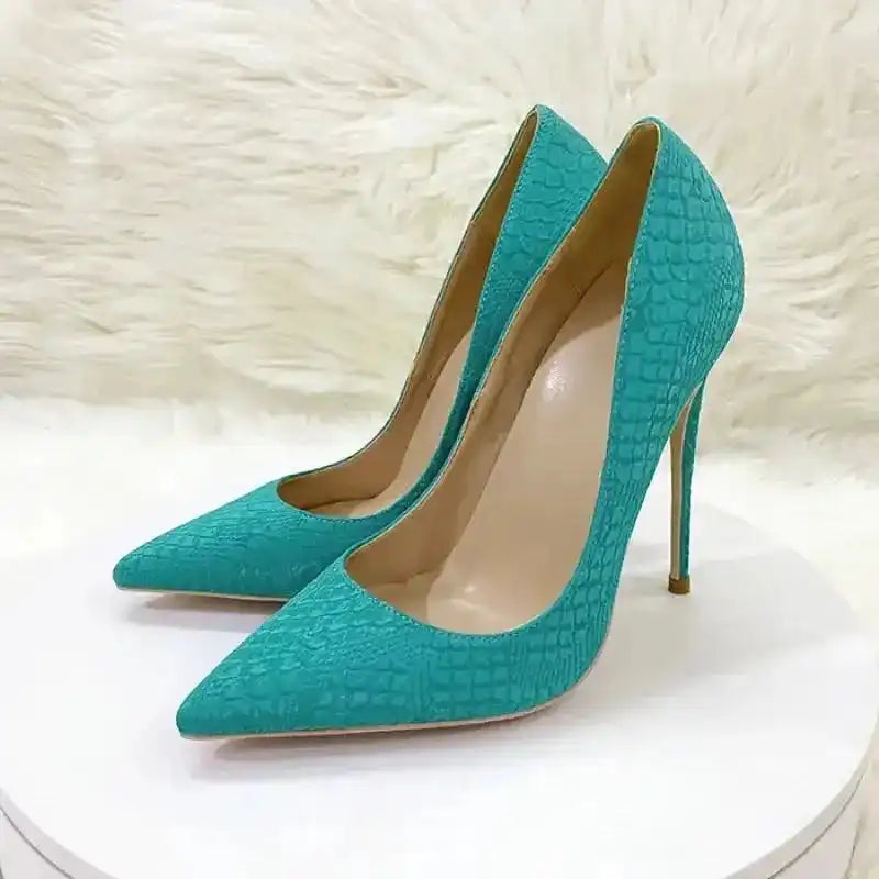 Stiletto Snake Skin Pattern High Heels Shoes