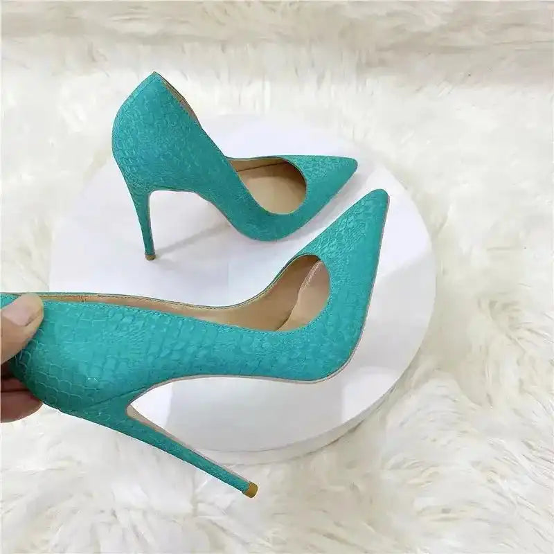 Stiletto Snake Skin Pattern High Heels Shoes