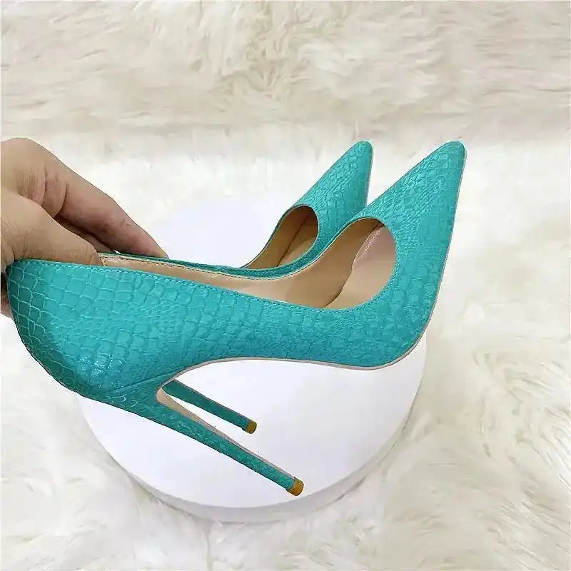 Stiletto Snake Skin Pattern High Heels Shoes