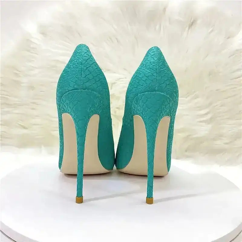 Stiletto Snake Skin Pattern High Heels Shoes