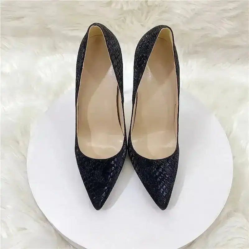 Stiletto Snake Skin Pattern High Heels Shoes